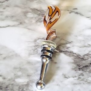 Wine Bottle Beverage Stopper Italian Blown Glass